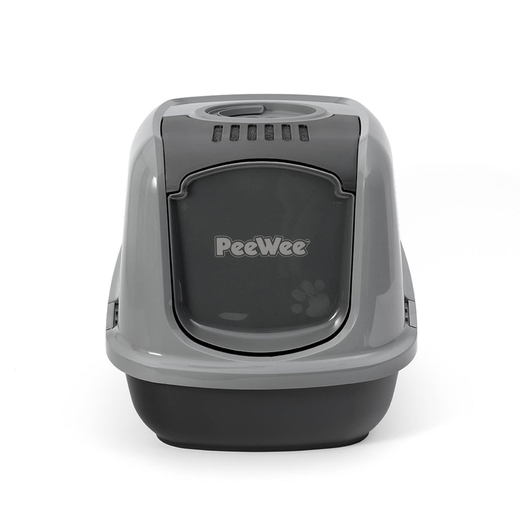 PeeWee EcoDome XXL kuweta z obudową, szary – zestaw startowy + 3 kg żwirku (peletu) drzewnego