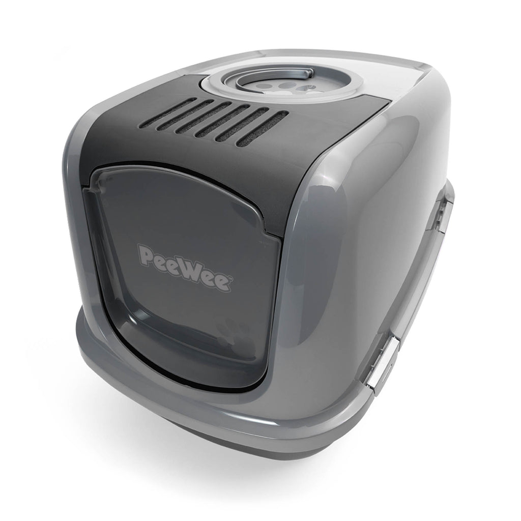 PeeWee EcoDome XXL kuweta z obudową, szary – zestaw startowy + 3 kg żwirku (peletu) drzewnego