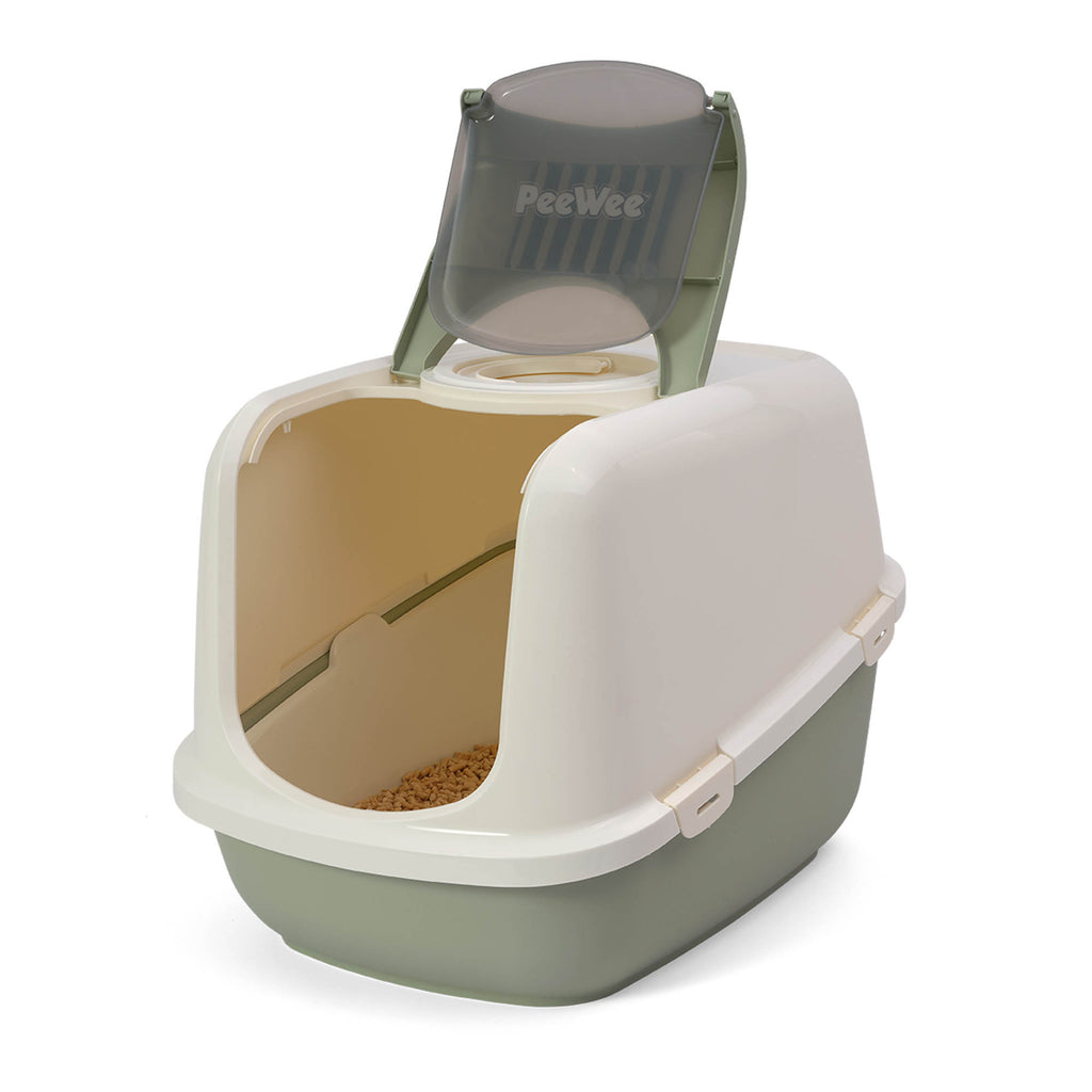 PeeWee EcoDome XXL kuweta z obudową, szałwiowa – zestaw startowy + 3 kg żwirku (peletu) drzewnego