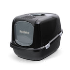 PeeWee EcoDome XXL kuweta z obudową, czarny – zestaw startowy + 3 kg żwirku (peletu) drzewnego