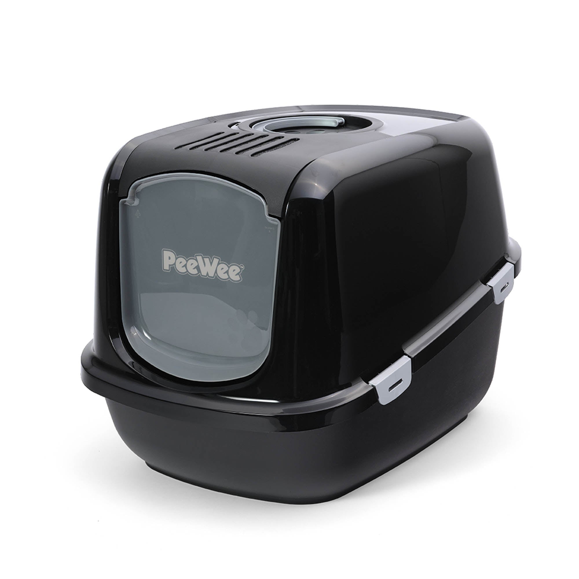 PeeWee EcoDome XXL kuweta z obudową, czarny – zestaw startowy + 3 kg żwirku (peletu) drzewnego