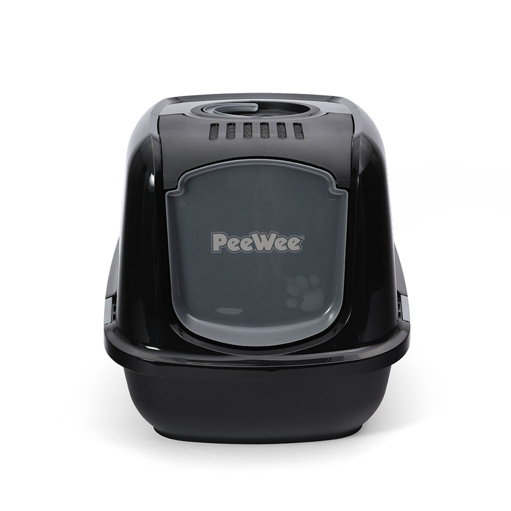 PeeWee EcoDome XXL kuweta z obudową, czarny – zestaw startowy + 3 kg żwirku (peletu) drzewnego
