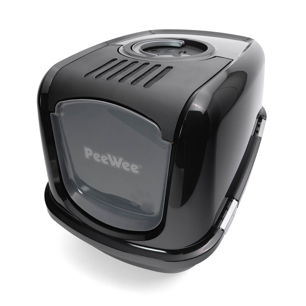 PeeWee EcoDome XXL kuweta z obudową, czarny – zestaw startowy + 3 kg żwirku (peletu) drzewnego