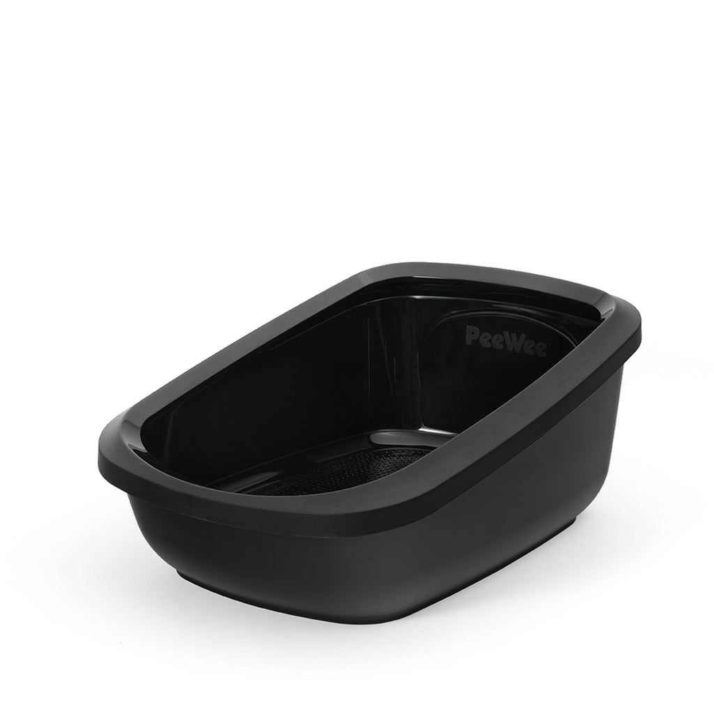 PeeWee EcoGranda XXL otwarta kuweta, czarny – zestaw startowy + 3 kg żwirku (peletu) drzewnego