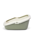 PeeWee EcoMinor otwarta kuweta, szałwiowa – zestaw startowy + 3 kg żwirku (peletu) drzewnego
