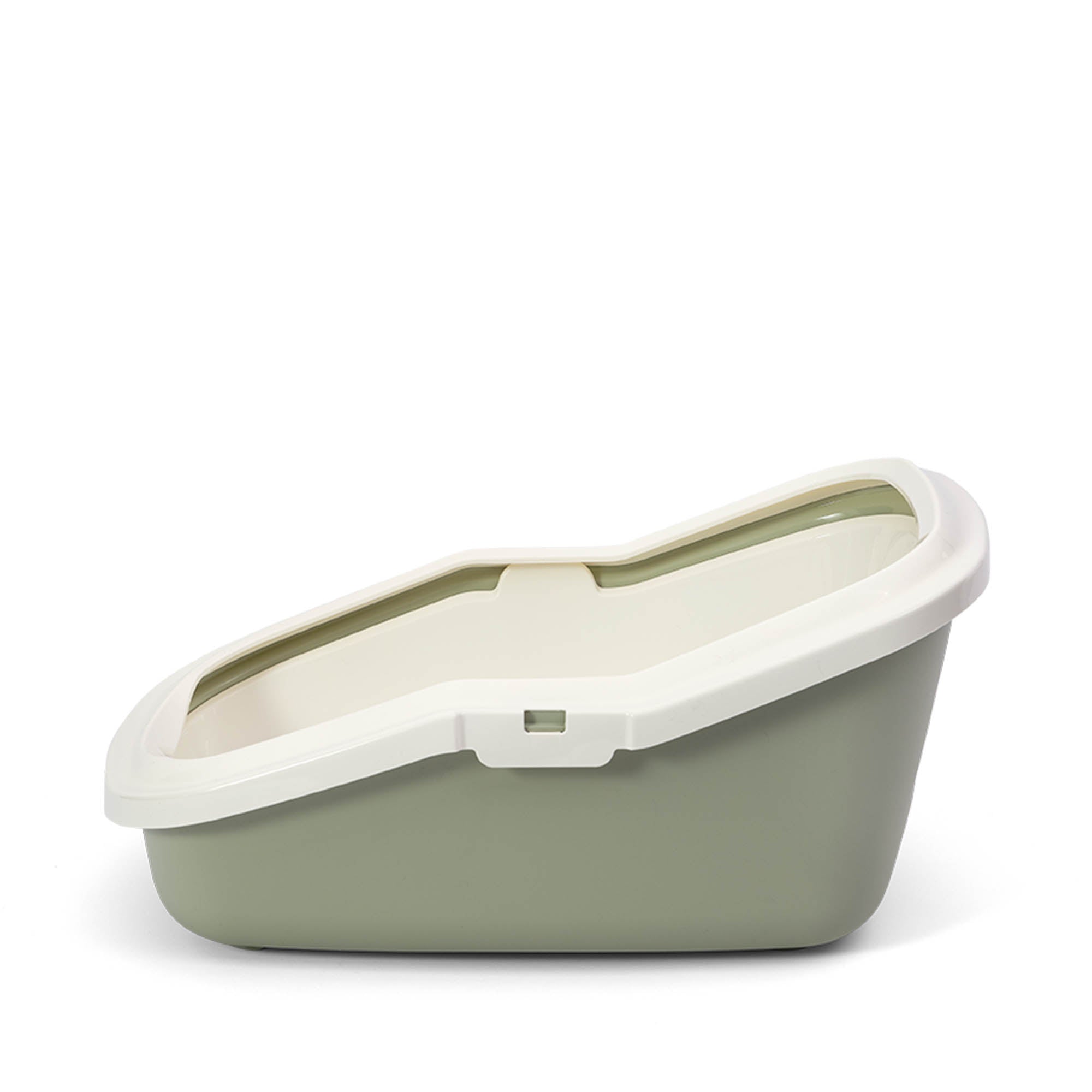 PeeWee EcoMinor otwarta kuweta, szałwiowa – zestaw startowy + 3 kg żwirku (peletu) drzewnego