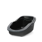 PeeWee EcoMinor otwarta kuweta, antracytowo-czarny – zestaw startowy + 3 kg żwirku (peletu) drzewnego
