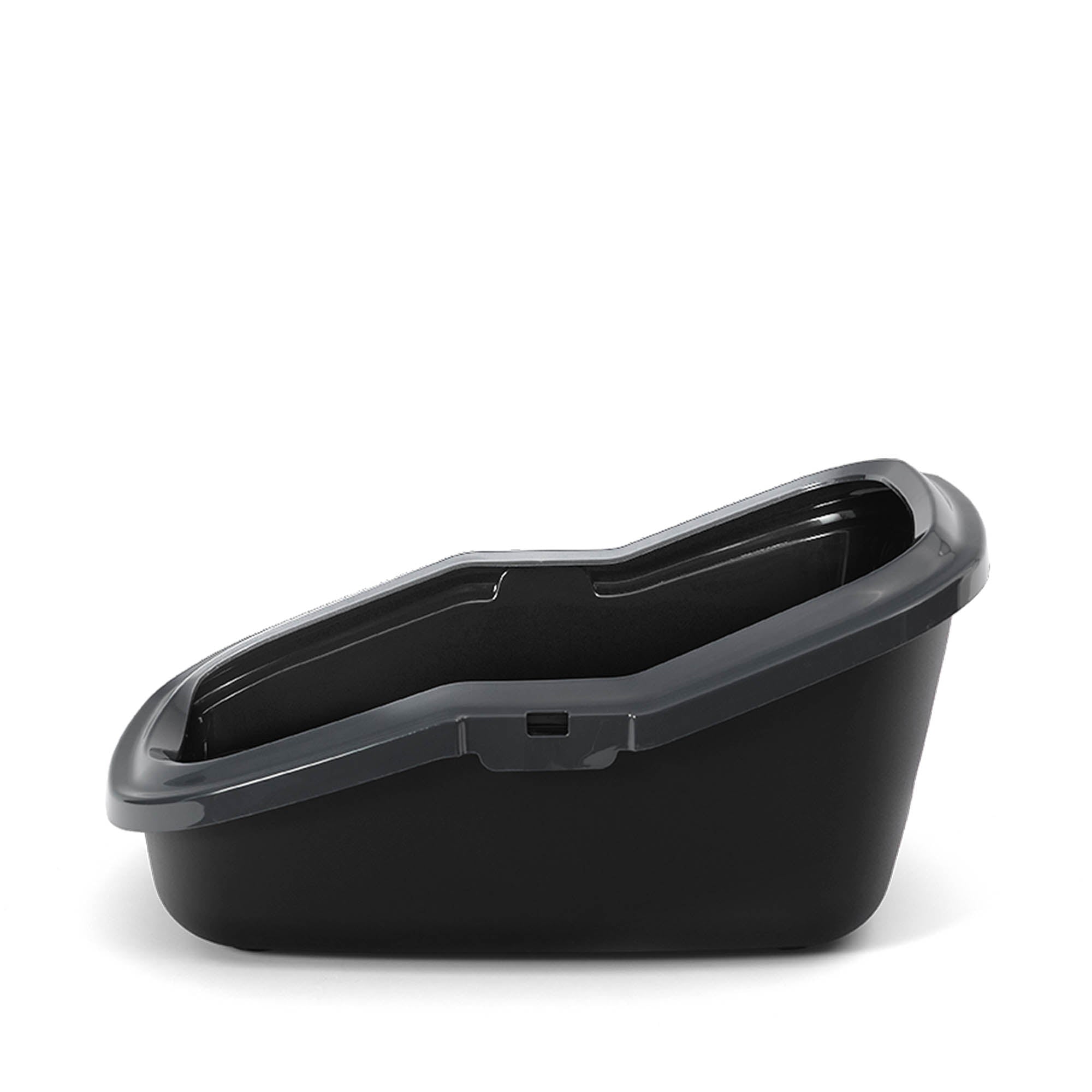 PeeWee EcoMinor otwarta kuweta, antracytowo-czarny – zestaw startowy + 3 kg żwirku (peletu) drzewnego