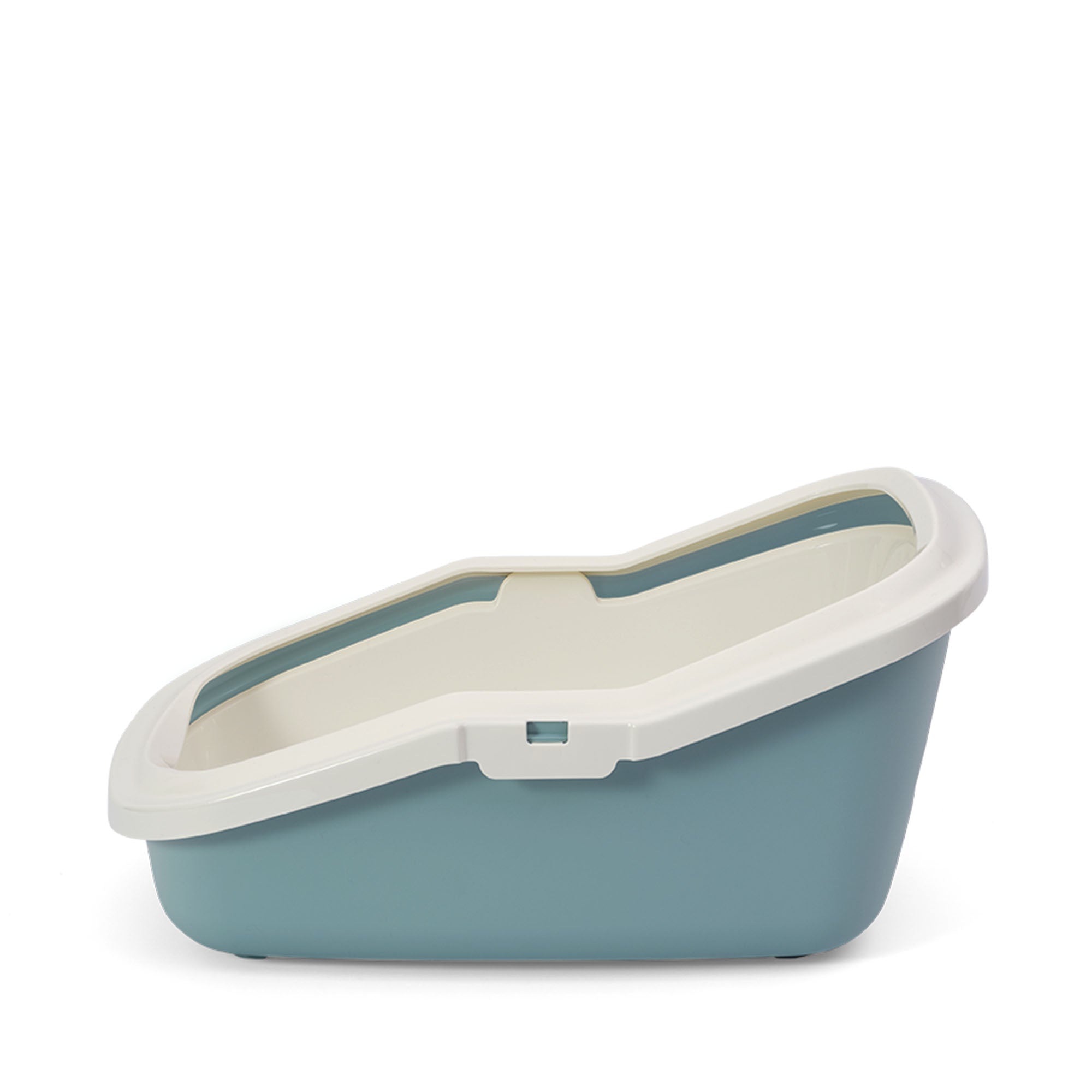 PeeWee EcoMinor otwarta kuweta, gołębi błękit – zestaw startowy + 3 kg żwirku (peletu) drzewnego