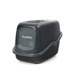 PeeWee EcoHus kuweta z obudową, antracytowo-czarny – zestaw startowy + 3 kg żwirku (peletu) drzewnego