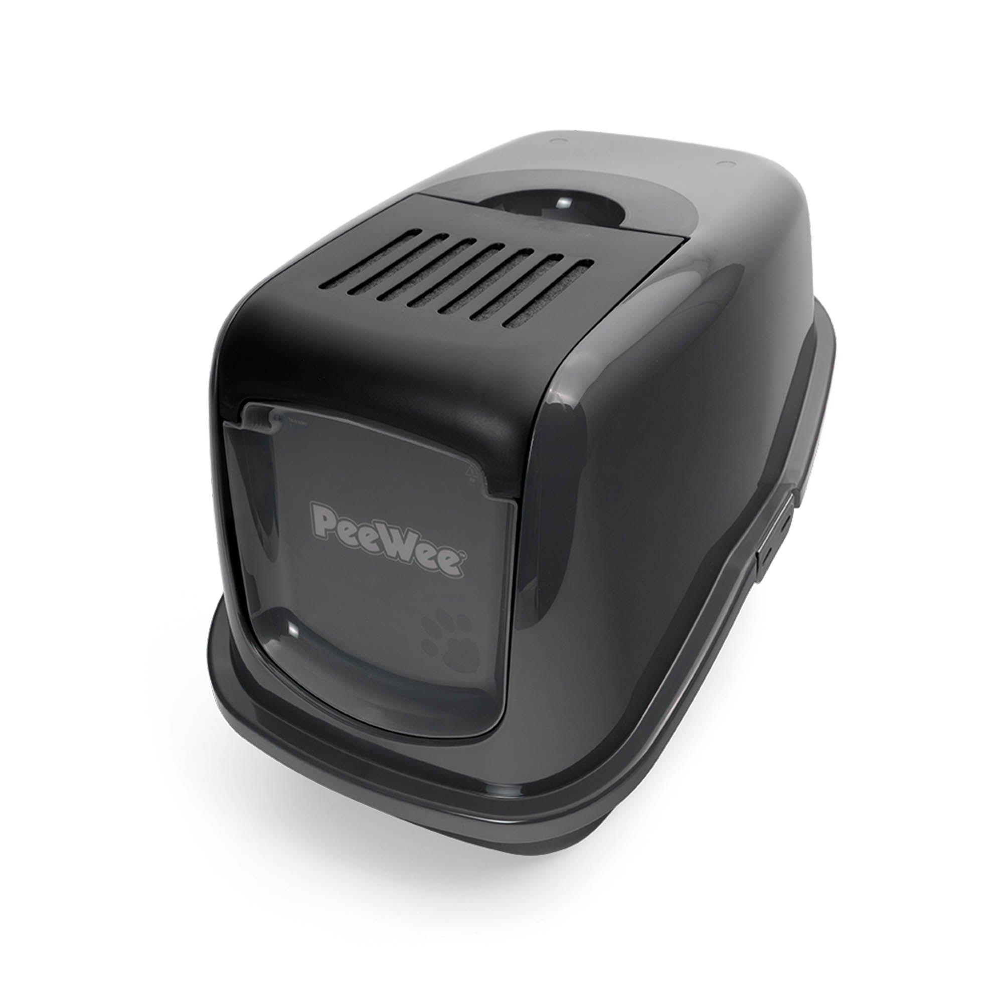 PeeWee EcoHus kuweta z obudową, antracytowo-czarny – zestaw startowy + 3 kg żwirku (peletu) drzewnego