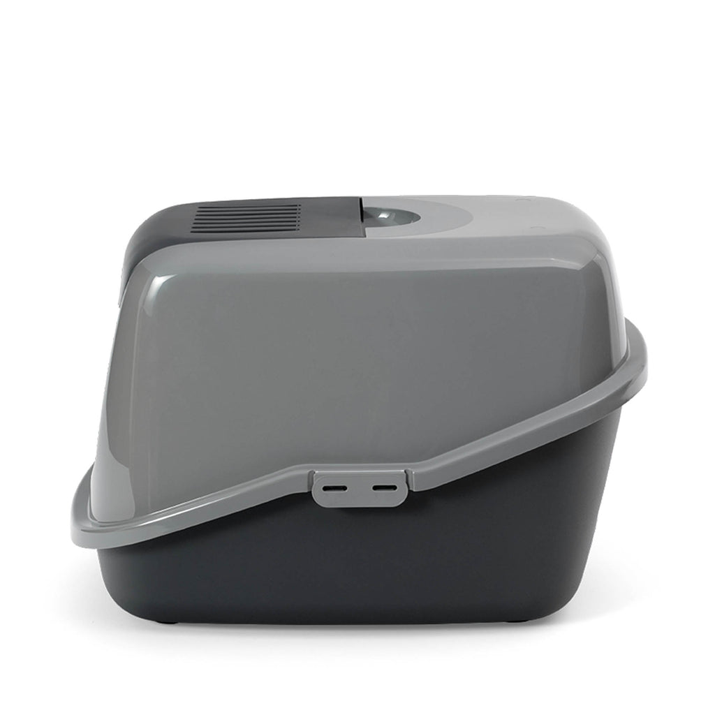 PeeWee EcoHus kuweta z obudową, szary – zestaw startowy + 3 kg żwirku (peletu) drzewnego