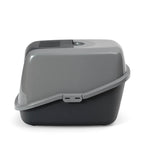 PeeWee EcoHus kuweta z obudową, szary – zestaw startowy + 3 kg żwirku (peletu) drzewnego