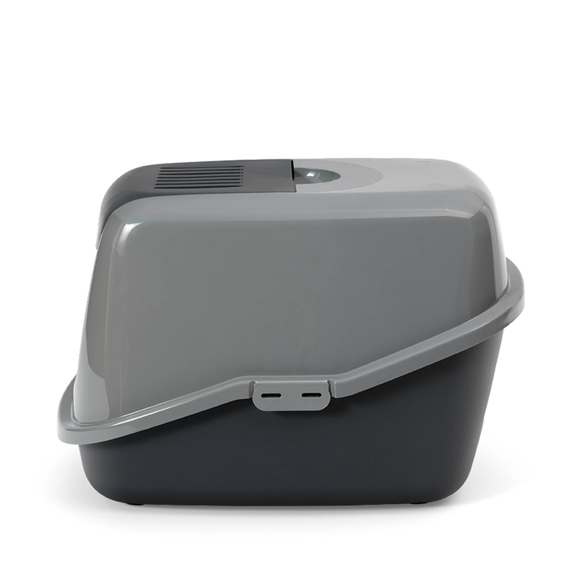 PeeWee EcoHus kuweta z obudową, szary – zestaw startowy + 3 kg żwirku (peletu) drzewnego