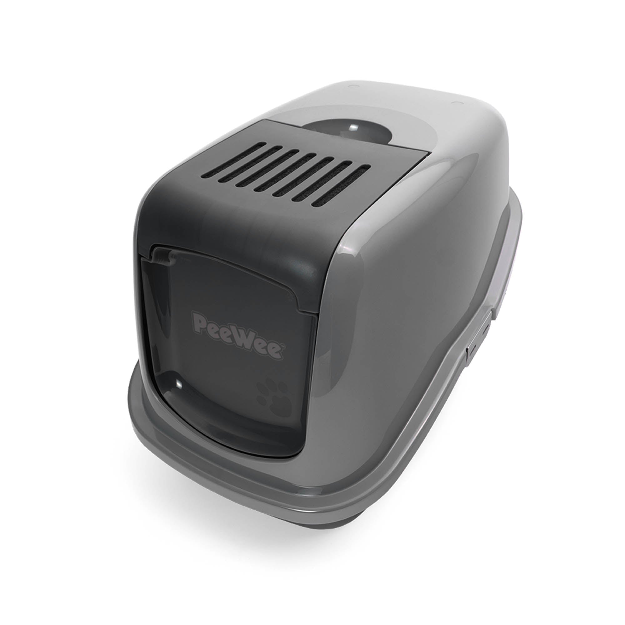 PeeWee EcoHus kuweta z obudową, szary – zestaw startowy + 3 kg żwirku (peletu) drzewnego