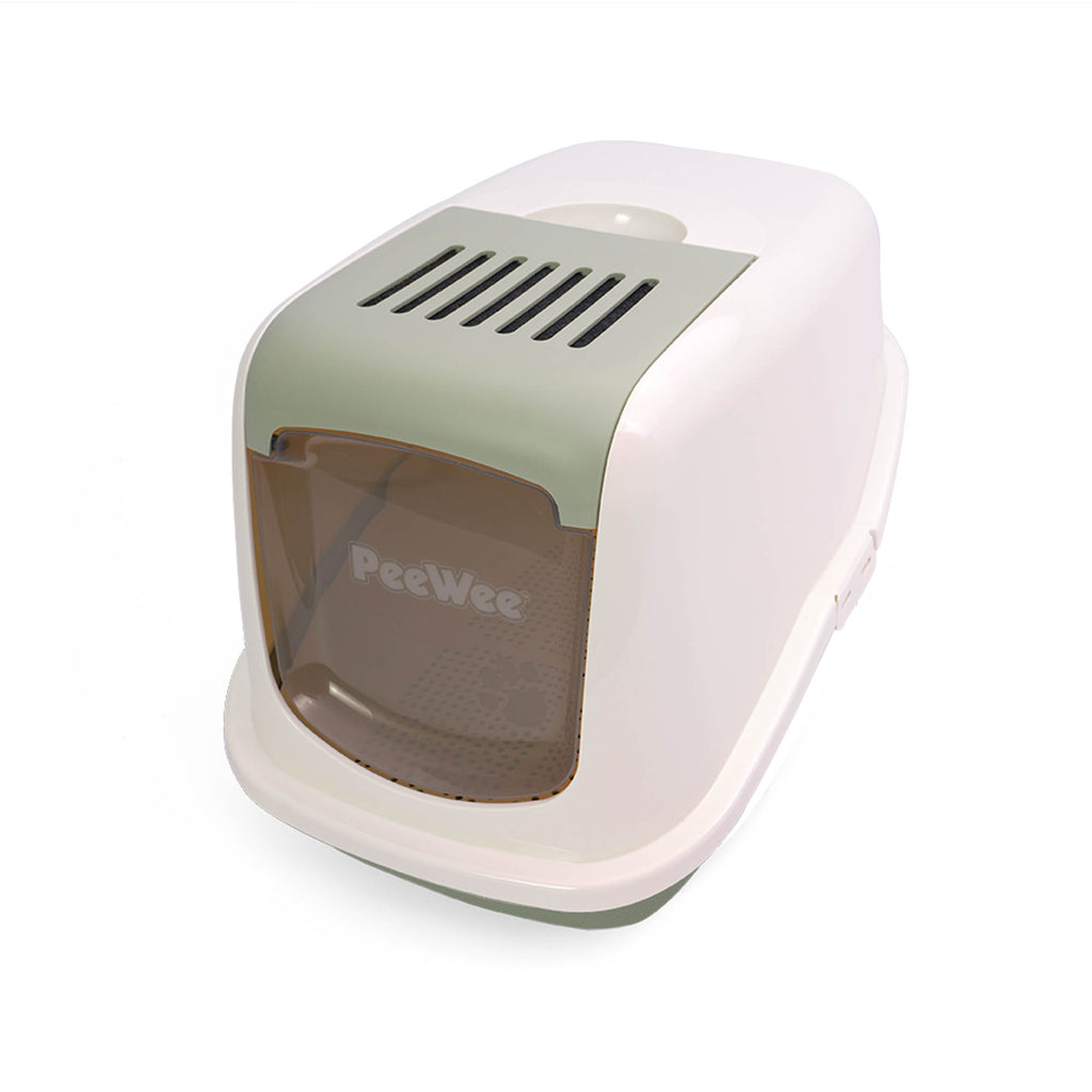 PeeWee EcoHus kuweta z obudową, szałwiowa – zestaw startowy + 3 kg żwirku (peletu) drzewnego